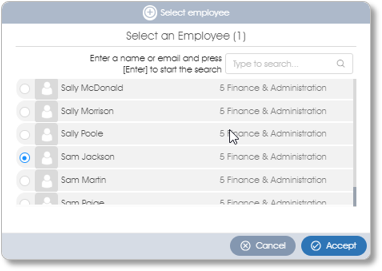 EmployeeSelectorSingle survey assess