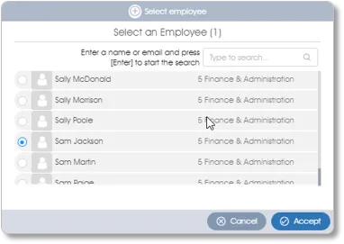 EmployeeSelectorSingle survey assess
