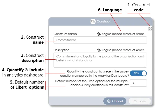 ModelConstructCreate survey assess