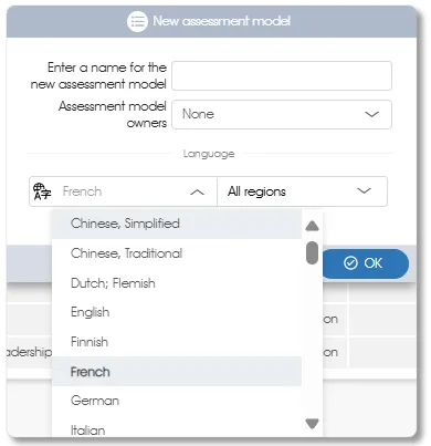 ModelCreateNewLangDropDown assess