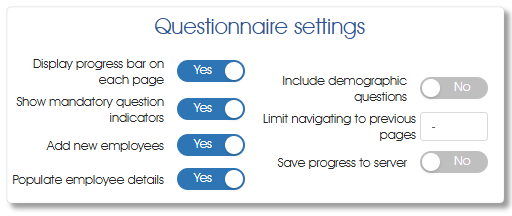 ModelSettingsQuestionnaire survey assess