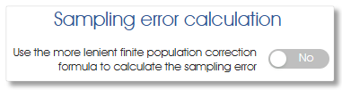 ModelSettingsSampErrCalc survey