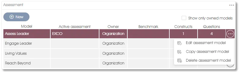 ModelsDefineEdit assess