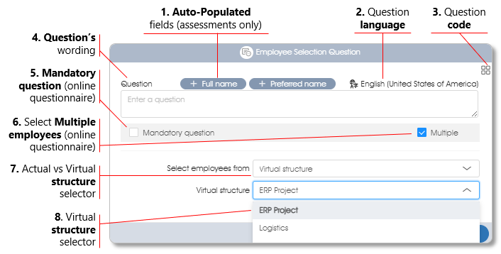 QuestionEmployeeSelect survey assess