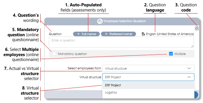 QuestionEmployeeSelect survey assess