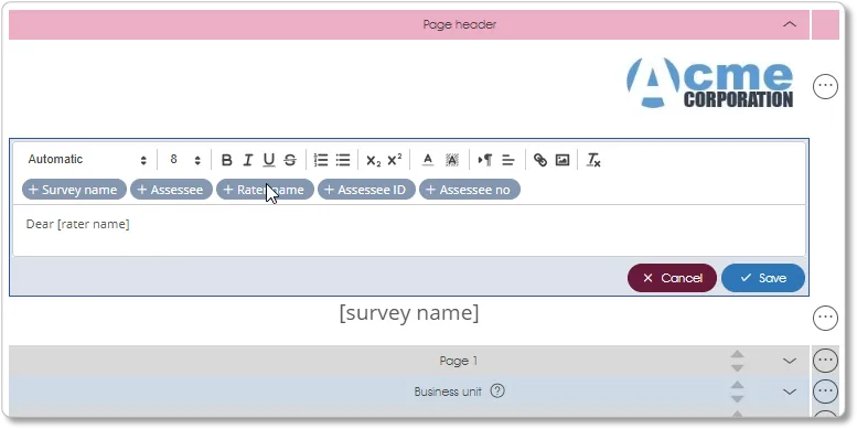 QuestionnaireAddText survey assess