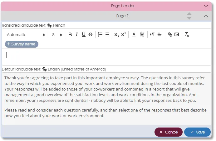 TranslateIntroPageEditor survey assess