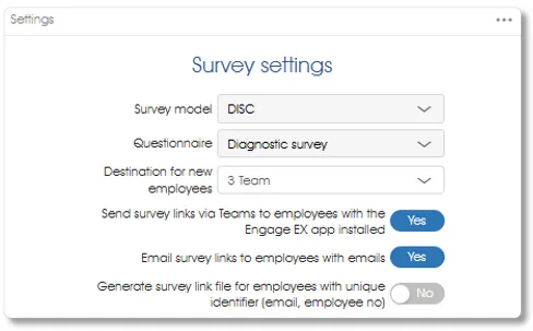 ConfigSurveySettngs survey