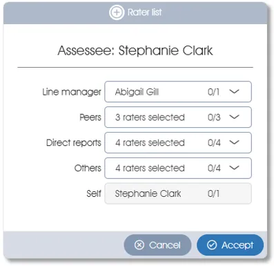 EditAccptRatListRaterTrack assess