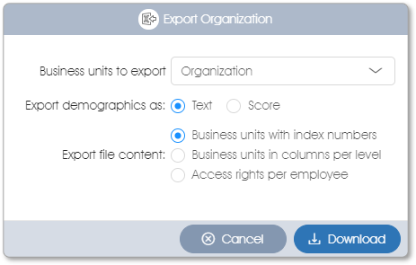 Excel export