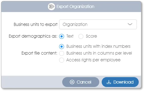 Excel export